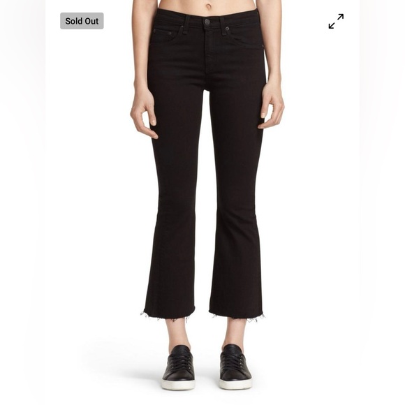 Rag & bone 10” Crop Flare Black 27 - Picture 1 of 8